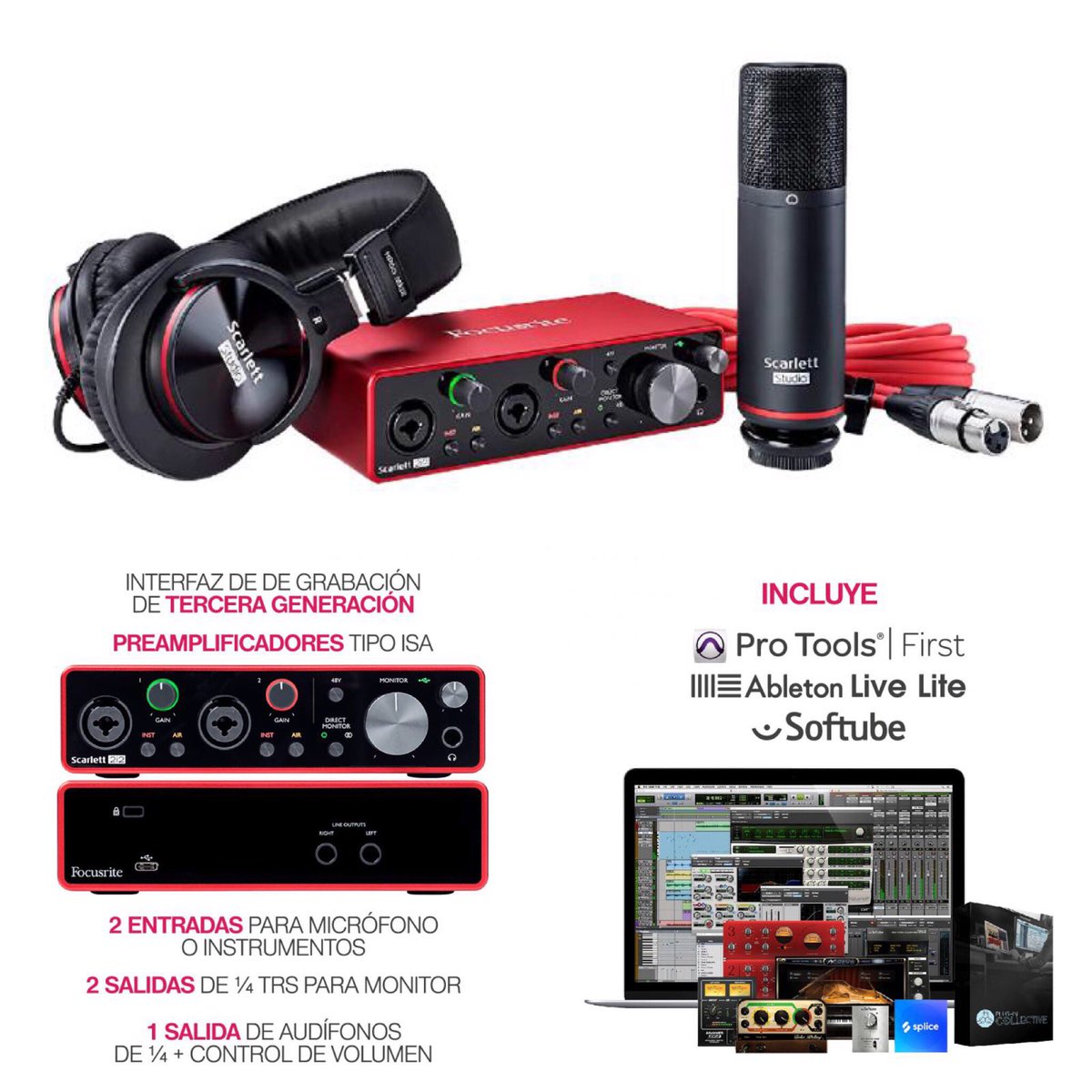 Focusrite :: Scarlett 2i2 Studio Kit
Todo lo que necesitas para grabar en este Kit de 3ra GENERACIÓN!!
Contáctanos:
097-912-5101 (WhatsApp)
#Focusrite #ScarlettInterface #2i2studio #HomeStudio #Ecuador #MasMusika https://t.co/6EPyJFlWR7