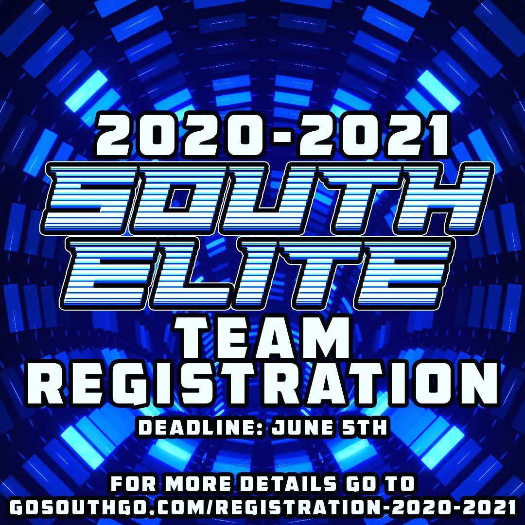 That’s right everyone! South Elite Team Registration is live. Evaluations will be done upon our physical return to the gym. 

REGISTRATION DEADLINE IS JUNE 5TH!!! 

Sign up today at gosouthgo.com/registration-2…