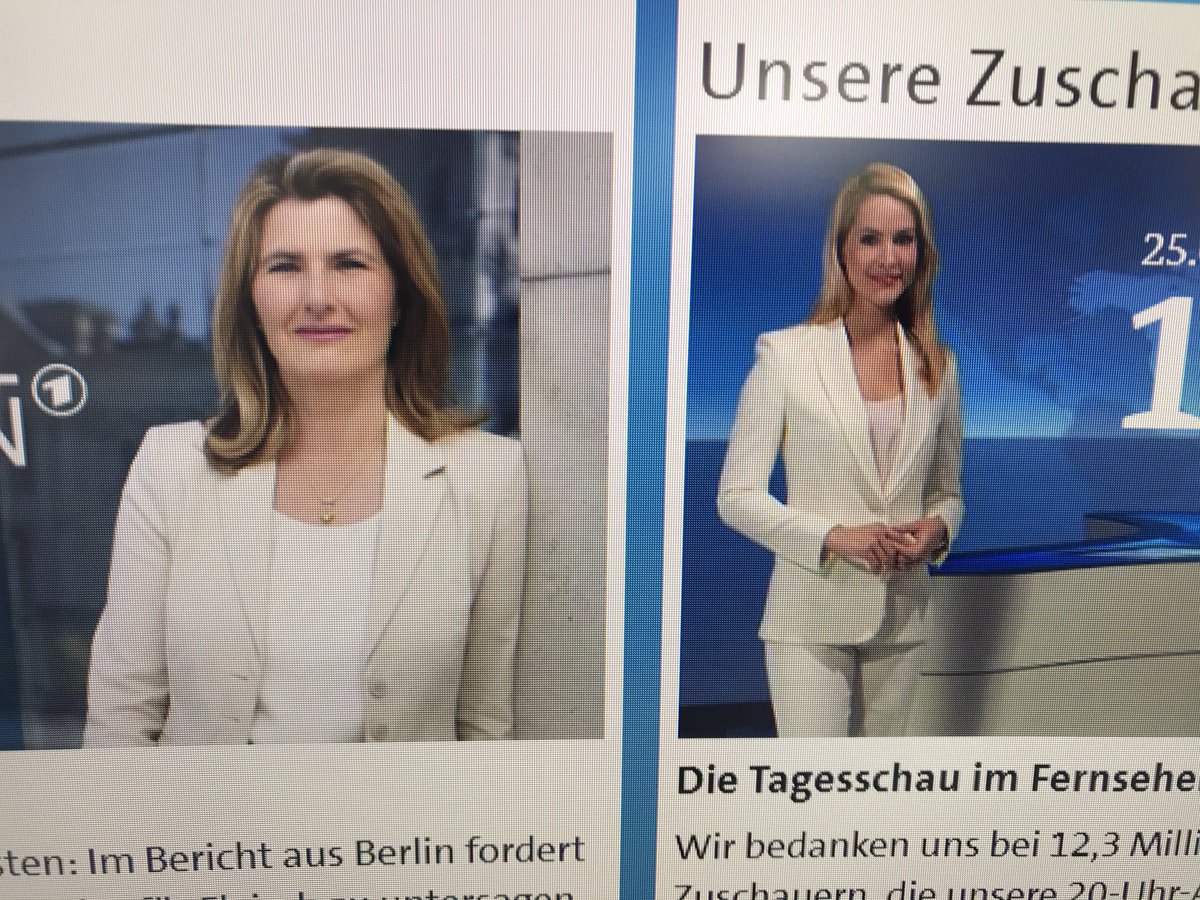 DietelStephan's tweet photo. Die beiden teilen sich wohl ein Outfit. Das spart Gebühren. Und es steht ihnen wunderbar. Jan Hofer könnte es am heutigen Diversity-Tag dann auch noch mal tragen.  🥴😂 #gez #findichgut https://t.co/CmG7jafRjt