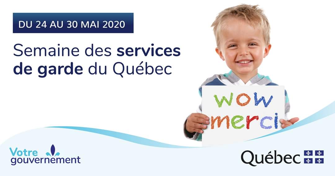 La semaine des services de garde éducatifs à l’enfance, qui se déroule cette année dans un contexte particulier. À tous les artisans du réseau : merci d’être là pour nos tout-petits et bonne semaine! ☀️🌈👩‍👧‍👦
#TousEnsemble 
#cavabienaller