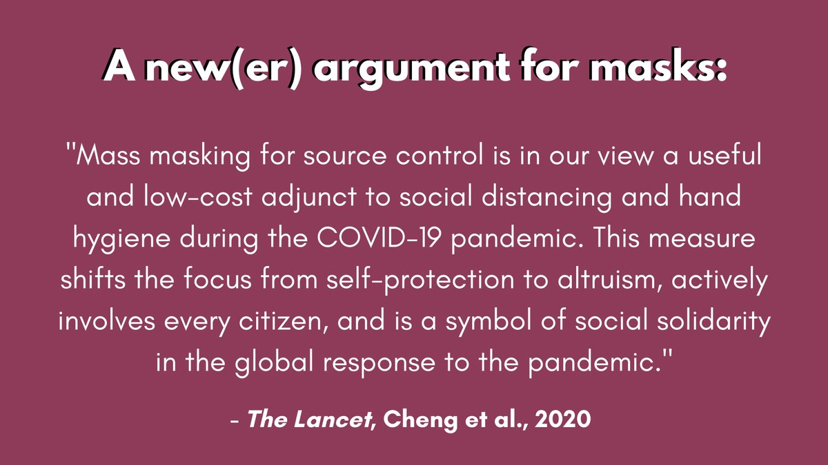 A newer argument for masks based in altruism & solidarity  https://www.thelancet.com/pdfs/journals/lancet/PIIS0140-6736(20)30918-1.pdf