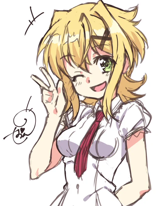 珍しく制服の切ちゃんのラフ 
