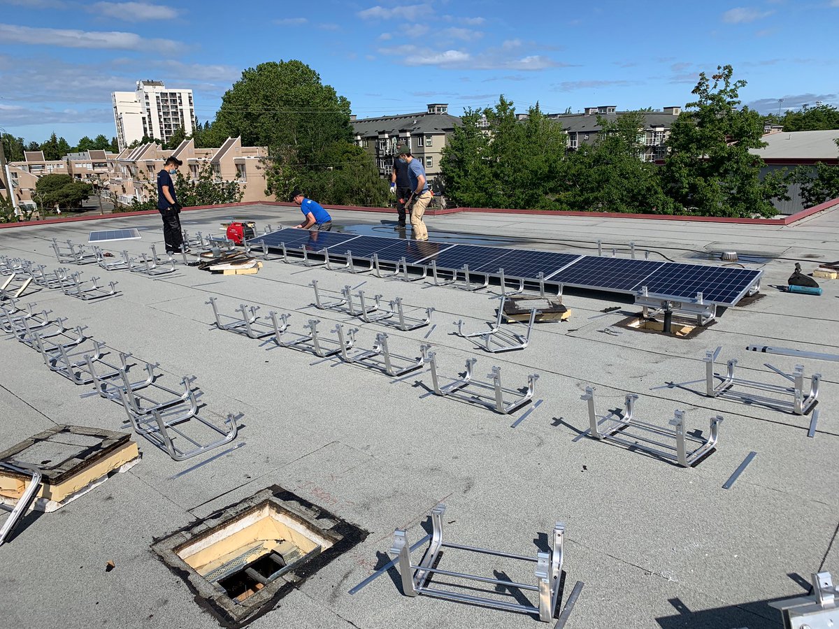 Thanks to the vision of our dedicated <a href="/RHS_Green_Team/">RHS Green Team</a> and the commitment of <a href="/RichmondSD38/">Richmond Schools</a>, solar panels are being installed on our roof. #thinkglobalactlocal 🌎🌞♻️