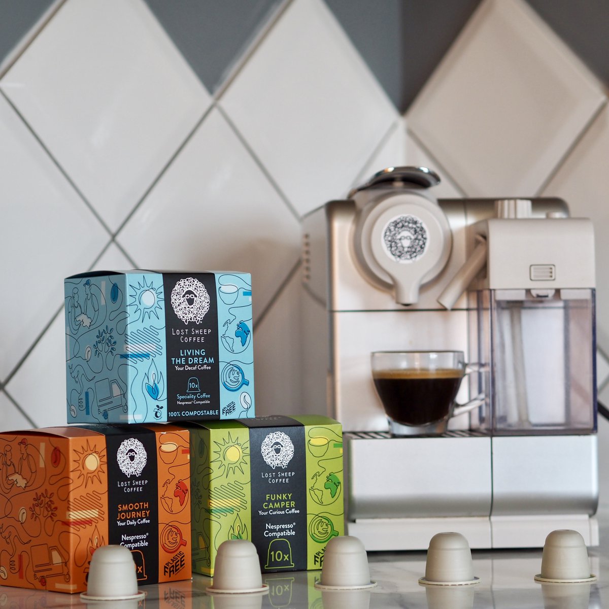 SheepCoffee's tweet photo. When you can't decide....buy all three! Pick yourself up a box of 10/100 or a subscription option! https://t.co/XFYdzqYu5K #compostablecapsules #lostsheepcoffeefamily https://t.co/21a0C97kyu