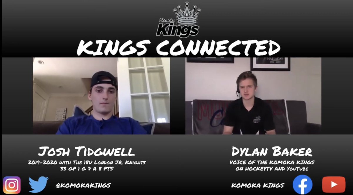 KomokaKings's tweet photo. Episode 1 is out now! Every week voice of the Kings Dylan Baker will sit down and chat with a player who has committed to the organization for 2020-2021! Episode 1 is out now, as Josh Tidgwell joins. Watch now and subscribe to the Komoka Kings! https://t.co/sSMqasCXK0 https://t.co/kqV4zW8wo4