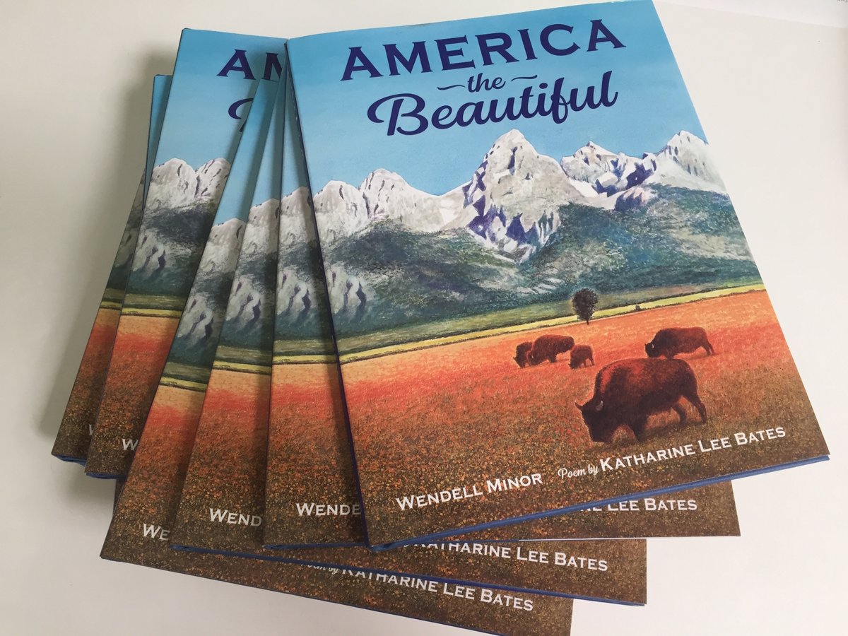 Thank you @yoscottbooks @charlesbridge for my America the Beautiful #authorcopies which arrived today! #KatharineLeeBates #famouspoem #nature @ParksChat #kidlit #kidlitart #literaryroadtrip #iconicplaces