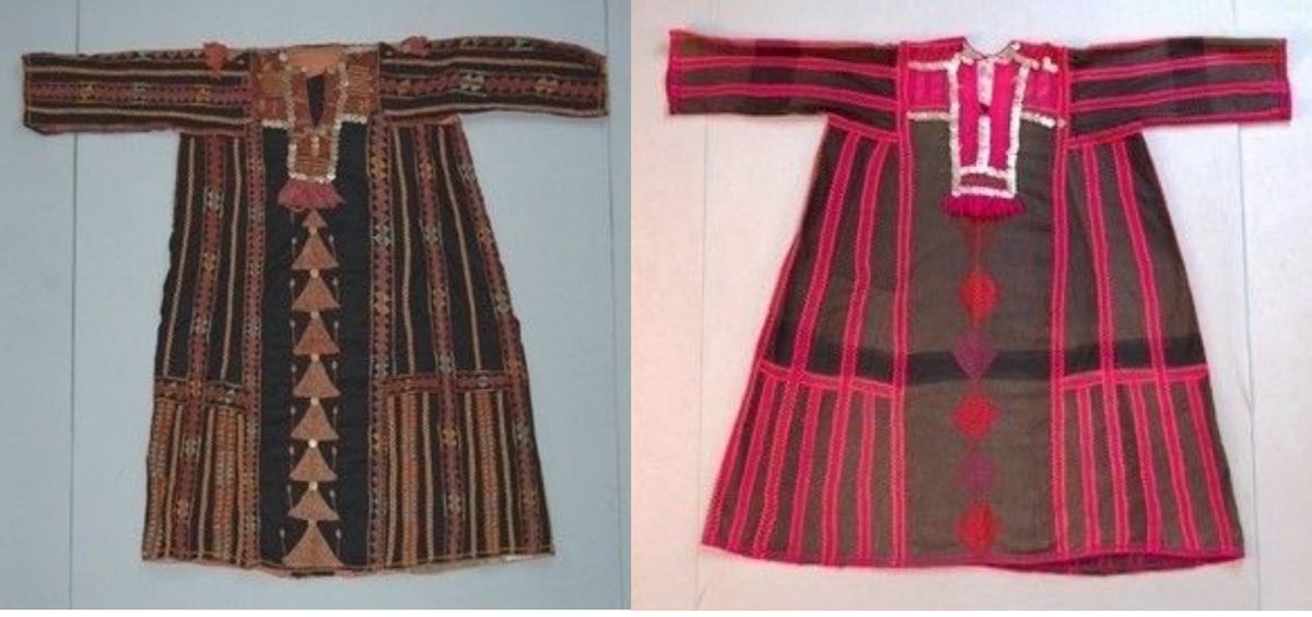 These are from the Bahariya Oasis, and unfortunately I don't know much about these or their construction. They are always black, with pink or orange stripes. Some other colors show up as decoration as well.