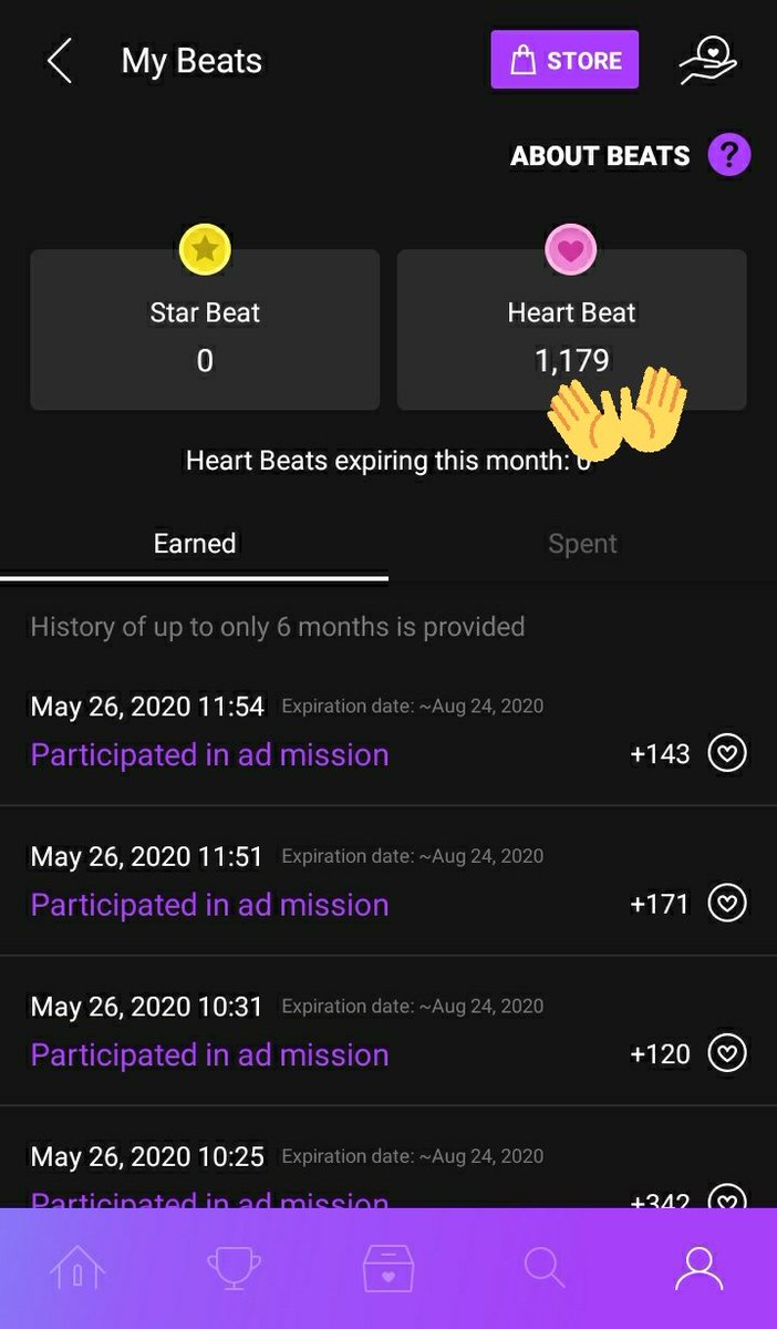 Sharing bc I literally depleted my beats on this one mubeat acct and now I have this much just from doing a few quizzes and downloading, running, then uninstalling some apps