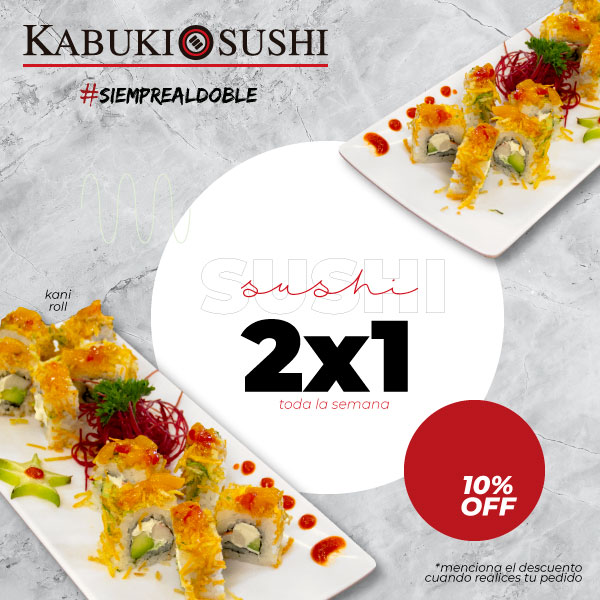 kabukisushi_mx's tweet photo. Tu sushi favorito al doble ¡toda la semana!
Por tiempo limitado, nuestros makis y makis especiales de lunes a domingo de apertura a cierre, al 2x1😎👌
No te quedes con el antojo, nosotros te lo llevamos hasta tu mesa sin que tú salgas de casa. 

#KabukiSushi #SiempreAlDoble https://t.co/PUyPuOmCfZ