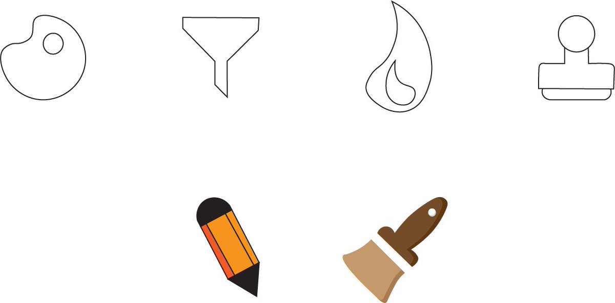 hmm_world's tweet photo. @tutsplus 
Made these icons using a curved tool.
 Let me know your feedback :) https://t.co/ShDR4rtTQ2
