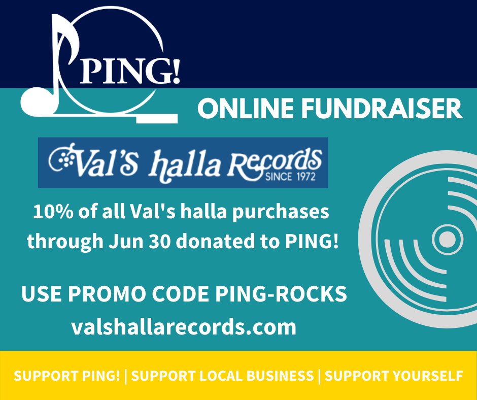 PINGoprf's tweet photo. We could all use more music in our lives! Purchase from Oak Park retailer Val's halla Records and 10% of your purchase goes to PING! (Providing Instruments for the Next Generation) through June 30. Use code PING-ROCKS. Shop https://t.co/VcQMUgBbUG https://t.co/NzBje6Ggmi