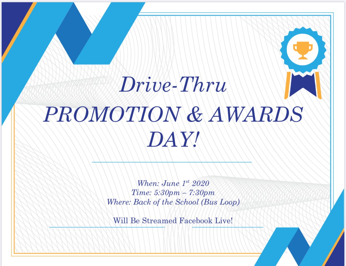 PROMOTION &amp; AWARDS DAY "DRIVE THRU" CELEBRATION! WILL BE STREAMED VIA FACEBOOK LIVE! #TROJANPRIDE #rsmms @SidneyJohnsRSMM <a href="/AikenPublicSch/">AikenCoPublicSchools</a>