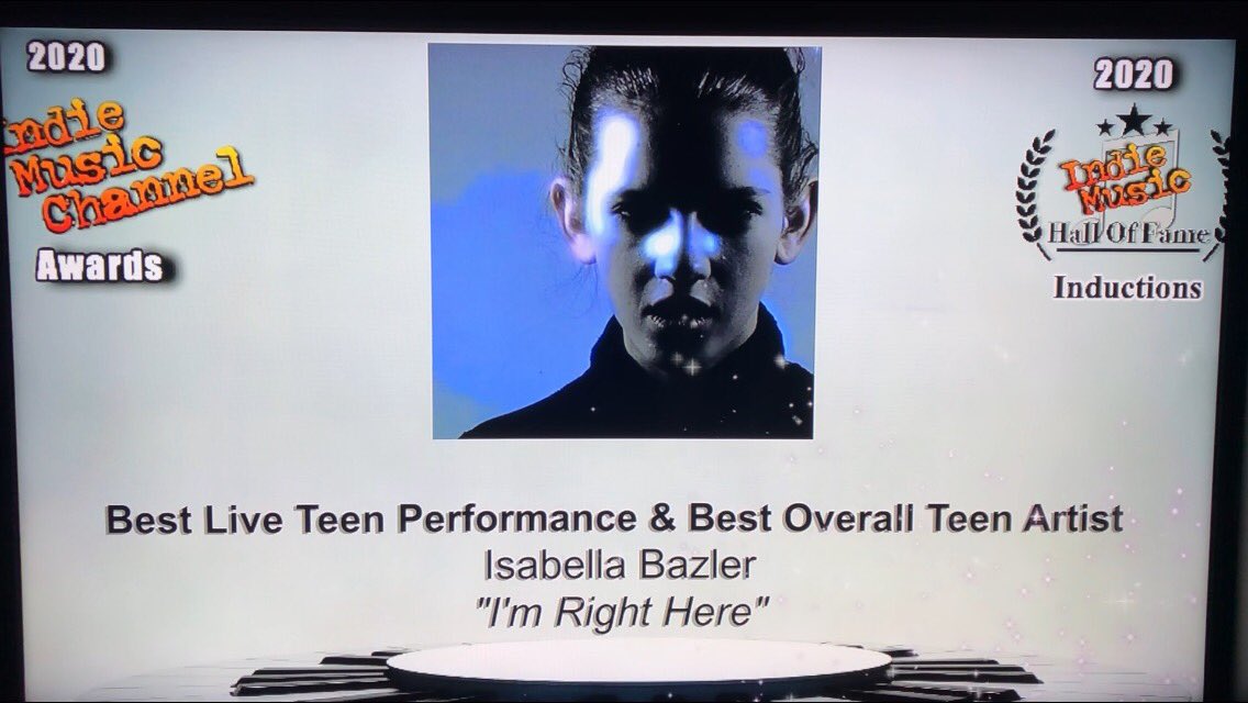 IsabellaBazler's tweet photo. Over the moon 🌙 to have won 7 Teen Artist awards at this year’s Indie Music Channel Awards.
Thank you so much @IndieMusicChan for these awards, and for supporting independent music! #indiemusicchannelawards #indiemusic @MoulinBleuBand @MorrisRandominc https://t.co/o9X70T5sSo