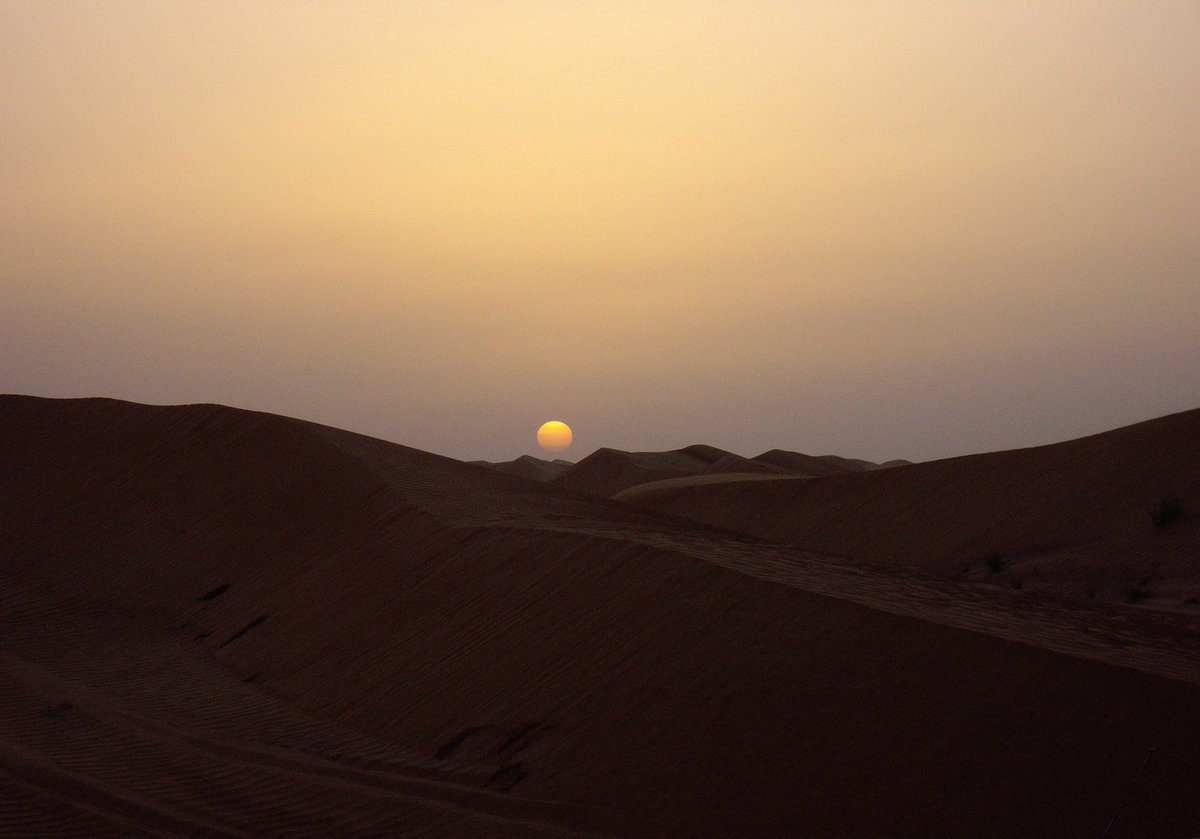 A2: Most fun desert experience on The Road Less Travelled was sleeping overnight in the desert in Al Ain in UAE 150 kilometers from Dubai. The sunset was incredible. @BradtGuides @travelatwill #TRLT