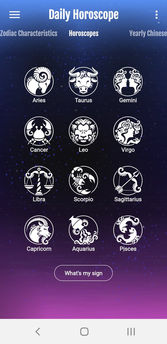 ☆ 𝐝𝐚𝐢𝐥𝐲 𝐡𝐨𝐫𝐨𝐬𝐜𝐨𝐩𝐞 (𝐛𝐞𝐭𝐚) °— this app will come to ios soon! it doesn't give birth charts, but it gives you different horoscopes and characteristics for each zodiac sign! plus, you can customize your theme and font size!