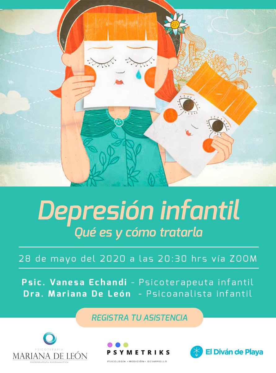 ElDivanDePlaya's tweet photo. ⚠️Durante la cuarentena, ¿has notado comportamientos fuera de lo normal en tu #hijo? ⚠️

👉 Asiste de forma #gratuita #online a una plática que te permitirá identificar signos de depresión en tus hijos.

📲Regístrate y obtén la liga de ingreso aquí:
https://t.co/LeGLvVEszL https://t.co/7ZBQzQ3D1h