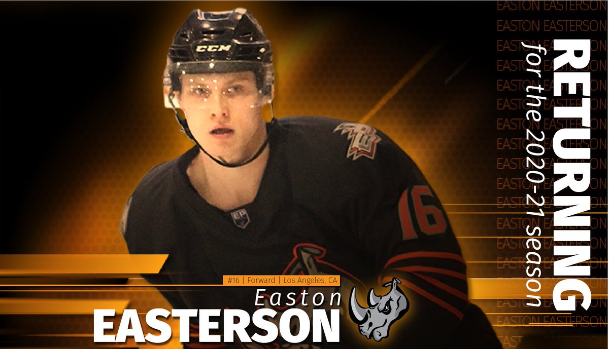 Expect more hard hits and many more points from veteran forward Easton Easterson! He’s back for one more year of Rhino Hockey! ✍️

Read more about his decision to return 👉 elpasorhinos.com/news/?article_….