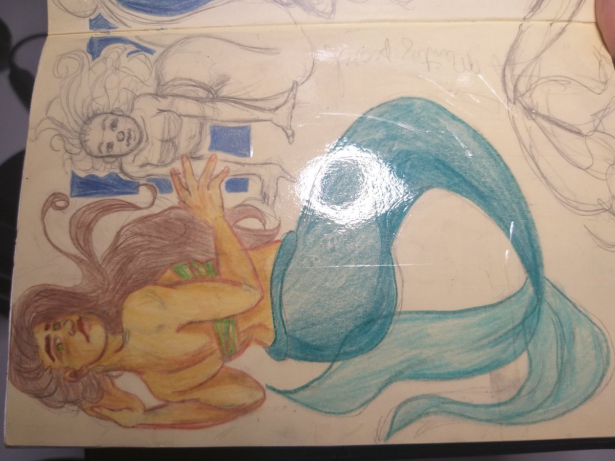 I have not been doing the mermay prompts I wanted to but here you have 2 spreads of my Mermaid Melody OC  the last one has a nude drawing so be careful  #mermaidmelody  #mermay  #originalcharacter  #characterdesign 