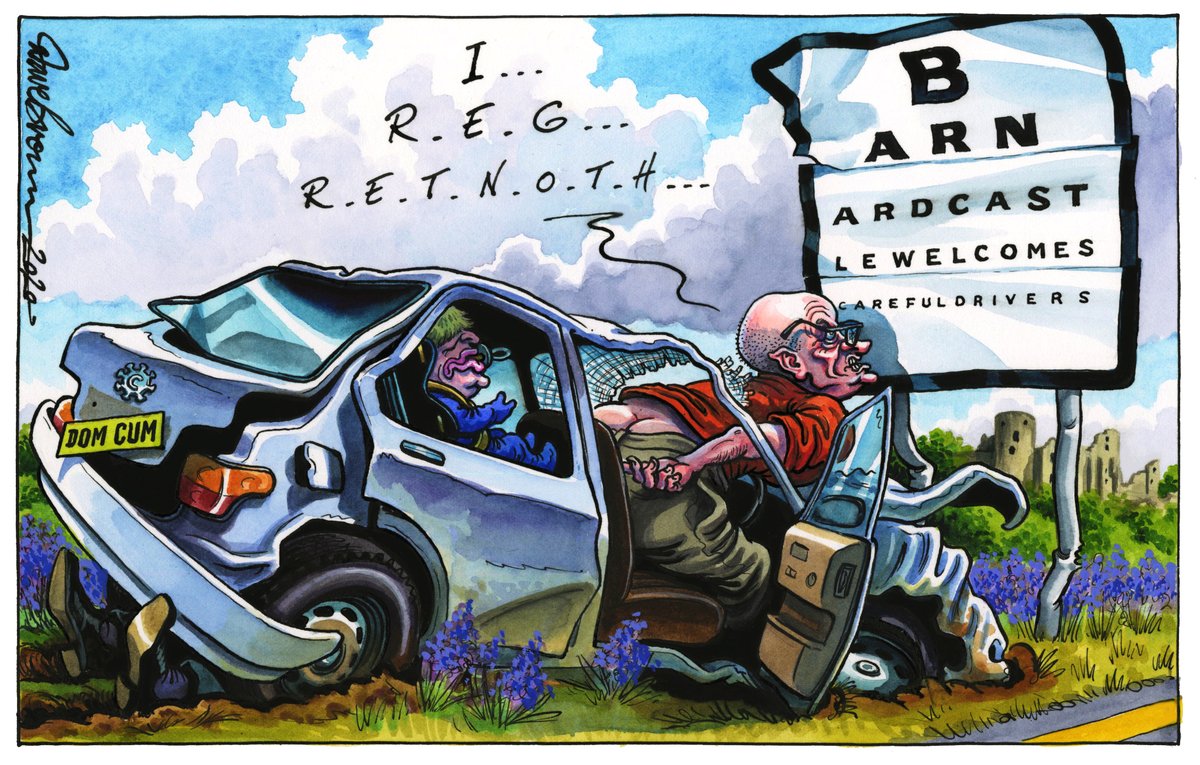 DaveBrownToons's tweet image. Tomorrow's @Independent cartoon... #DominicCummings #BorisJohnson #BarnardCastle #Eyesight #EyeTestDrive #COVID19 #Coronavirus