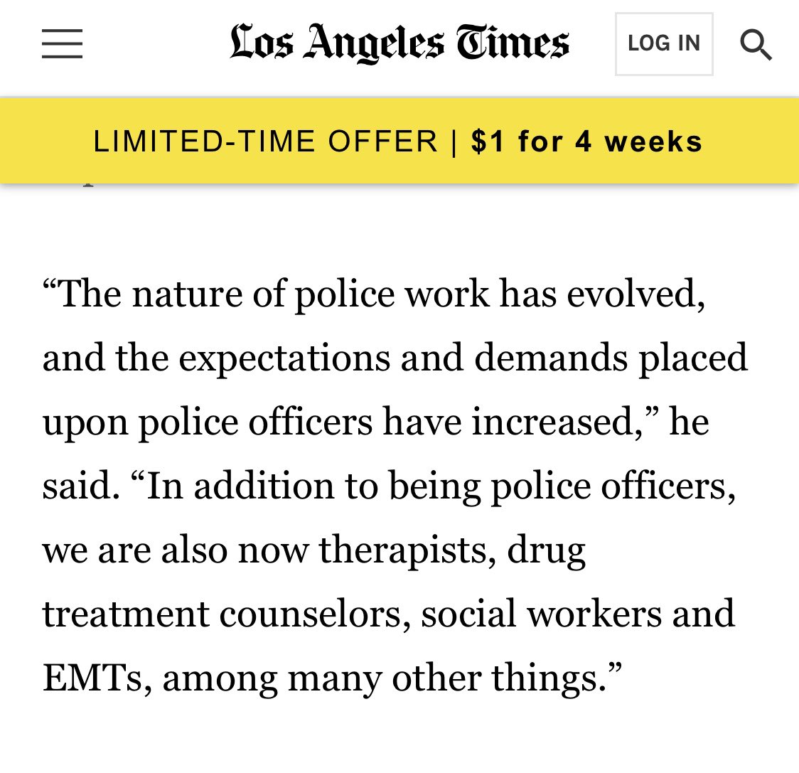 LACANetwork's tweet photo. Can we hear from therapists, drug counselors, social workers, and EMTs, and other similar specialists? Does any old BA or AA qualify #LAPD to do your job? #BlocktheBudget #CareNotCops https://t.co/wsPmvBsIrl