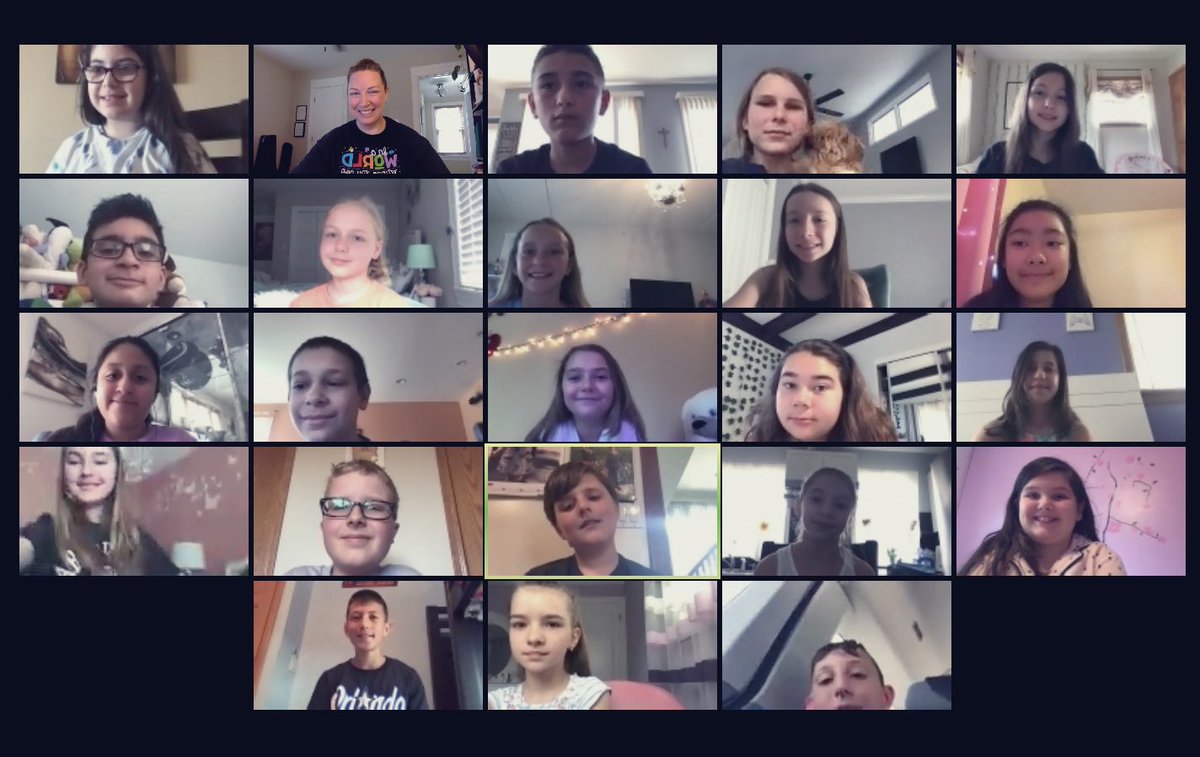 MrsAShearer's tweet photo. It was bittersweet for our last 5th grade class meeting of the 2019/2020 school year.  I’m going to miss seeing these faces and hearing about their day.  #pennoyerpride #pennoyerstrong #elearning #Classof2023 https://t.co/wJm4Yo0lQP