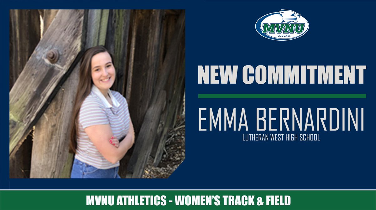 MVNU_Cougars's tweet image. MVNU women’s track and field have signed Emma Bernardini from Lutheran West High School! Bernardini was the Junior Olympics Region 5 hammer throw champion in 2019, and a three-time OHSAA State Indoor Championships qualifier! 

mvnucougars.com/article/3267