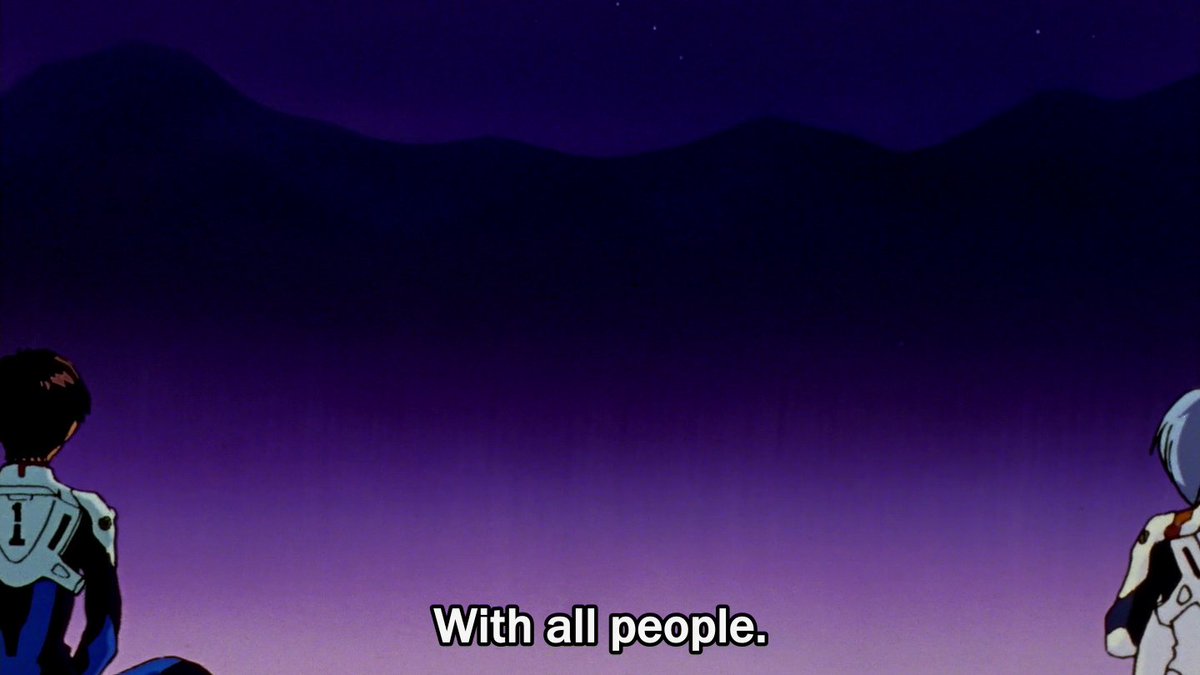 it& #39;s a crime to reduce asuka and rei to a nonexistent love triangle with shinji. obviously, rei+asuka are visual opposites—blue/red, cool/hot, quiet/loud, feminine/masculine; thematically, they represent the collective vs the individual, the self sufficient vs self sacrificing.