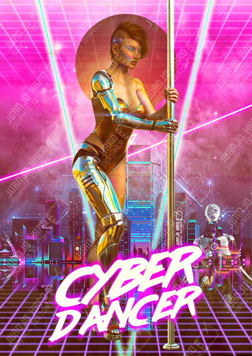 jjharodesigns's tweet photo. My first #synthwave poster available soon as #merchanding.
#graphicdesigner #graphicdesign #diseñador #diseño #diseñografico #poster #cartel #retro #vintage #newretrowave #vapourwave #cyberpunk #cyborg #robot #poledance #poledancer #pole #dancer #female https://t.co/TfK9r3bNzo