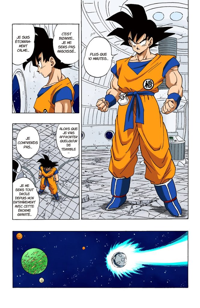 Dans le manga original, on suit les pensées du héros ce qui nous aide à comprendre que Goku cogite en permanence, se remet en question, avance et évolue. Du coup même après avoir lâché quelques sottises typiques, il reste crédible car au fond, nous avons compris ses progrès.