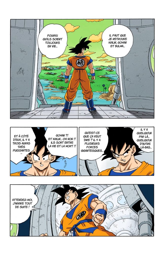 Dans le manga original, on suit les pensées du héros ce qui nous aide à comprendre que Goku cogite en permanence, se remet en question, avance et évolue. Du coup même après avoir lâché quelques sottises typiques, il reste crédible car au fond, nous avons compris ses progrès.