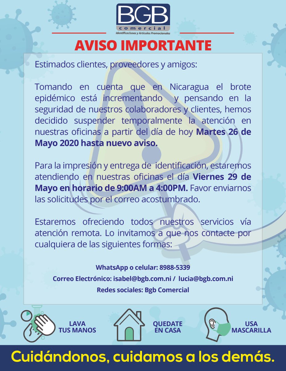 BgbComercial's tweet photo. AVISO IMPORTANTE https://t.co/zilvwjzZiJ