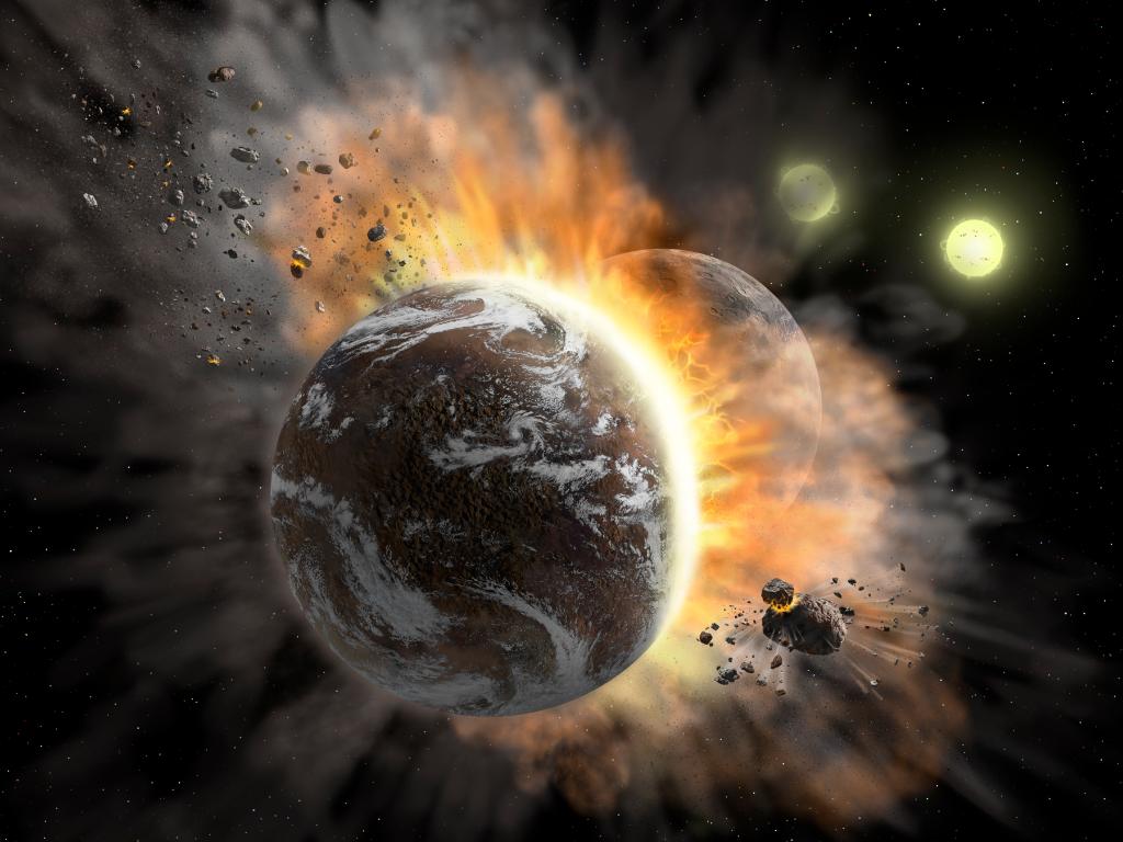 ⭐ ⭐ A double-star system that is more than 300 light-years away likely had an extreme collision between two of its rocky planets. A similar event in our own solar system may have formed our Moon. 🌙 See more discoveries made from 40,000 feet: go.nasa.gov/2yCUoao