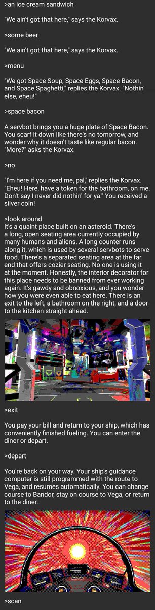 AgentTomcat's tweet photo. Space Journey, A Text Adventure. Tap to expand. They're in order. #NoMansSky #8bitLab @NoMansSky @hellogames https://t.co/oVXat7pj2k