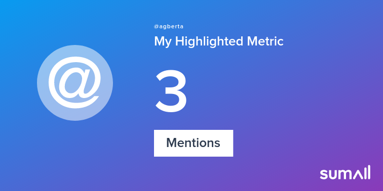 agberta's tweet image. My week on Twitter 🎉: 3 Mentions, 3 Replies. See yours with sumall.com/performancetwe…