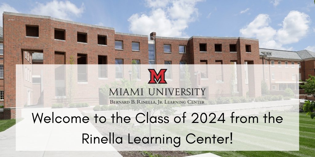Welcome to the Class of 2024 from the Rinella Learning Center! Congratulations on joining the Miami University community – we can’t wait to meet you and support you on your journey! You will love the life you lead here ♥️♥️♥️  #MiamiOH #LoveandHonor #RLC