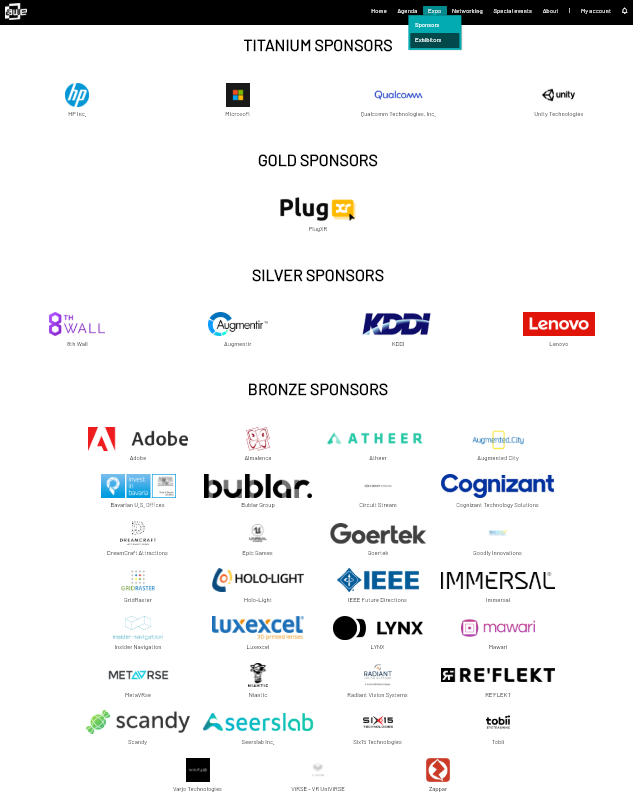 9/ Checking out  #awe2020 sponsor pages behind the conference paywall.Some sponsor pages have a button called "Enter Virtual Trade Show Booth" leading to a page to "Join Live Meeting," which starts a Zoom call.I found 10 companies w Virtual Booth ( @HP) https://online.awexr.com/sponsors 