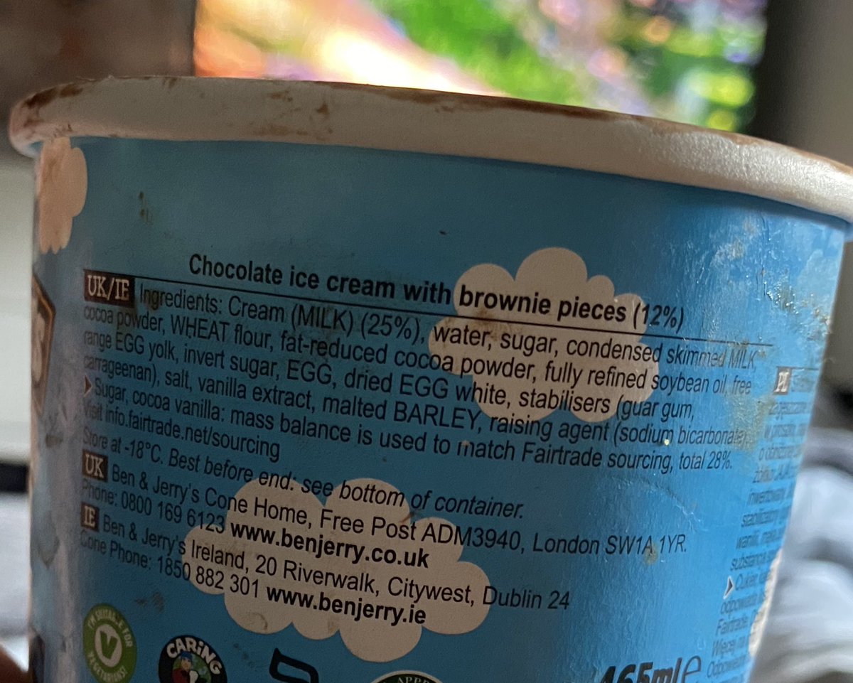 lulabub's tweet photo. @benandjerrys apparently this should have 12% brownie pieces... didn’t have one piece in the whole pot #disappointed https://t.co/MqkGXyzmJo