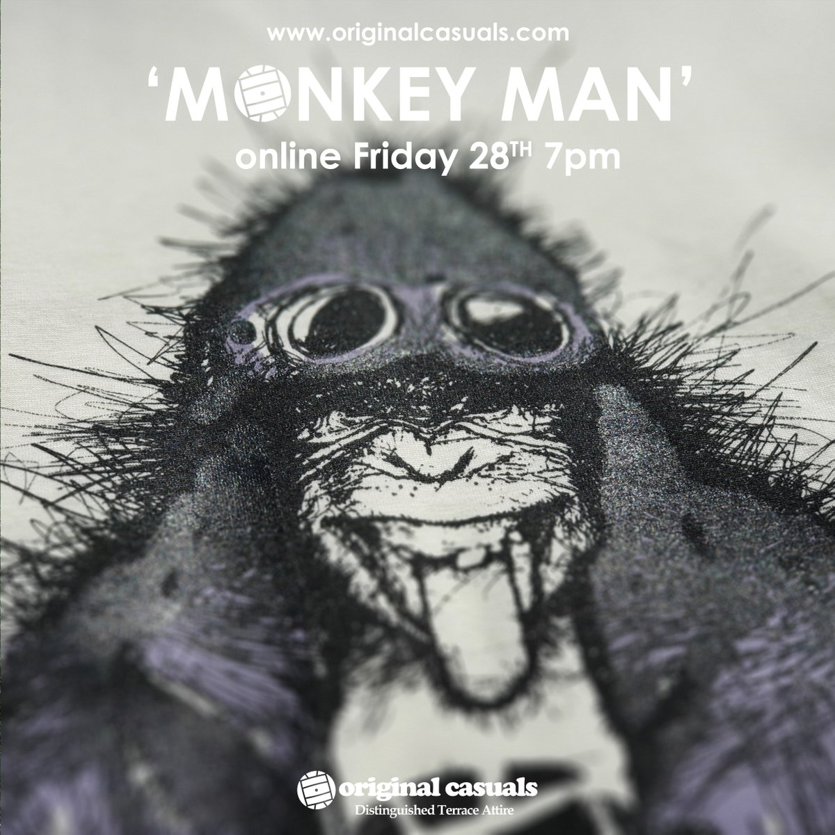 OCterraceattire's tweet photo. The next design from our #violenza range 'Monkey man' is online Friday 28th at 7pm. An illustrative scribble style drawing of the monkey wearing a CP Company goggle jacket and original casuals tshirt...the perfect partnership!!
#MonkeyMan
#CPCompany
#NorthenMonkey
#TheSpecials https://t.co/jeOKm3mfHu