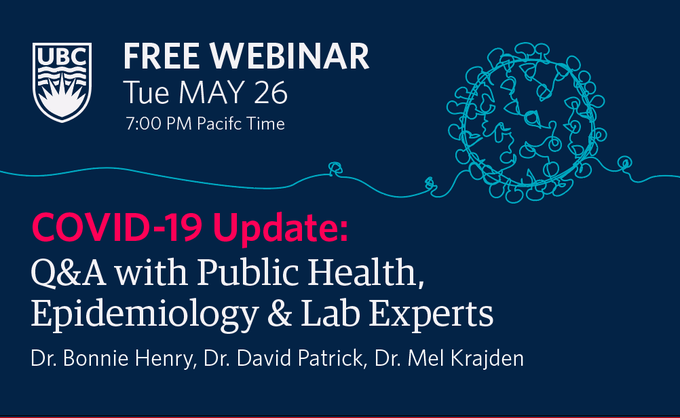Very excited to be hosting tonight's #COVID19 Q&amp;A Webinar with <a href="/DrBonnieHenry/">Bonnie Henry 🤡</a> <a href="/DavidPatrickMD/">David Patrick</a> and Dr. Mel Krajden of <a href="/CDCofBC/">BC Centre for Disease Control</a> - SIGN UP at <a href="/UBCCPD/">UBC CPD</a> ubccpd.ca/course/covid19…  #meded #covid4mds