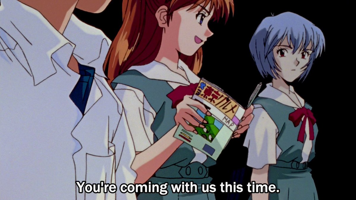 asuka does make active, repeated efforts to befriend and include rei. asuka explains to misato that rei does not eat meat, so they forego steak for ramen. ultimately though, like asuka's mother, rei rejects her.