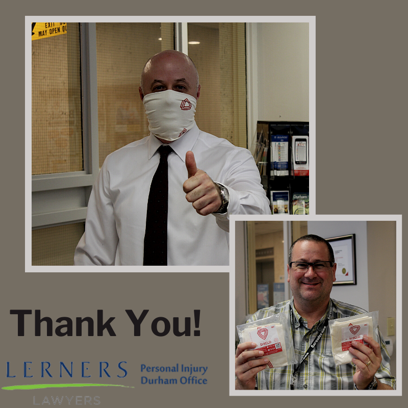 We want to say thank you to Steven Polak and Lerners Personal Injury Lawyers for donating 100 @GermTrap masks to help keep our staff and clients safe!  law123.ca <a href="/LawOntario/">Steven Polak, Injury Disability & Accident Lawyer</a> #OntarioSpirit #DurhamStrong