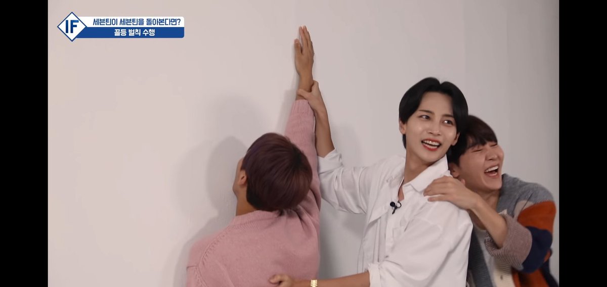 Dino imitated the hilarious intense panic hand-waving motion Dokyeom did in a past If video.Reference: If, Seventeen looking back on Seventeen #3 #SEVENTEEN  @pledis_17