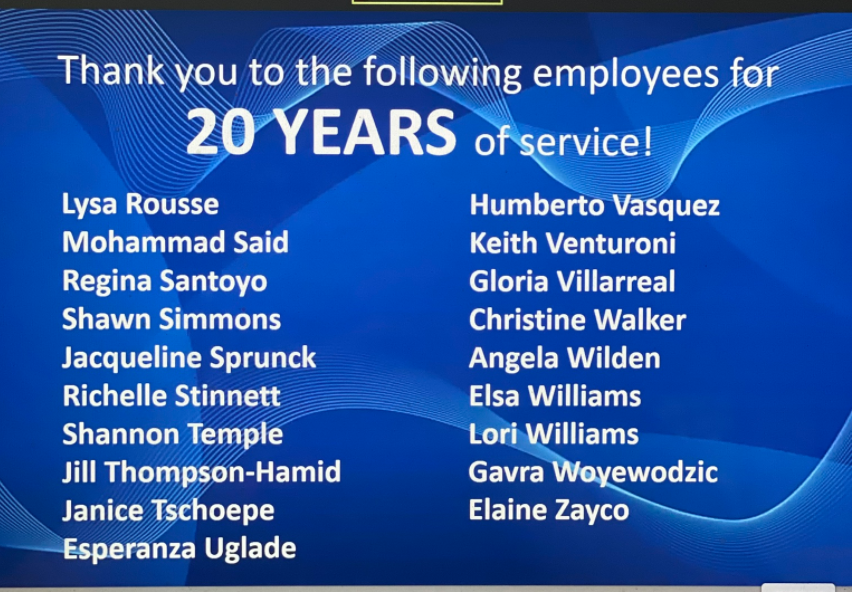 LysaRR's tweet image. I don't have on my glasses today, can someone tell me that first name for the 20 Years of Service in RISD please? #20YearsInRISD #energizerbunny #makingitmatter #RISDxPlore