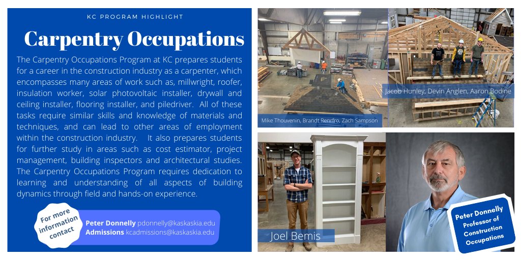 KC_FirstChoice's tweet photo. Interested in pursing employment in the construction industry?    Kaskaskia College's Carpentry Occupations program is a great and affordable place to start.  #WeAreKC #KCStrong #KaskaskiaCollege #Programs #Carpentry #Occupations #College https://t.co/K9b2XNsGoI