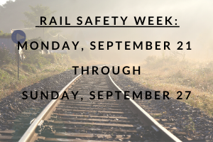 CorpCommAZ's tweet photo. It's Rail Safety Week! The goal is to raise awareness of the need for rail safety education and empower the general public to keep themselves safe near highway-rail grade crossings and railroad rights-of-way. https://t.co/8PESXWHkr5