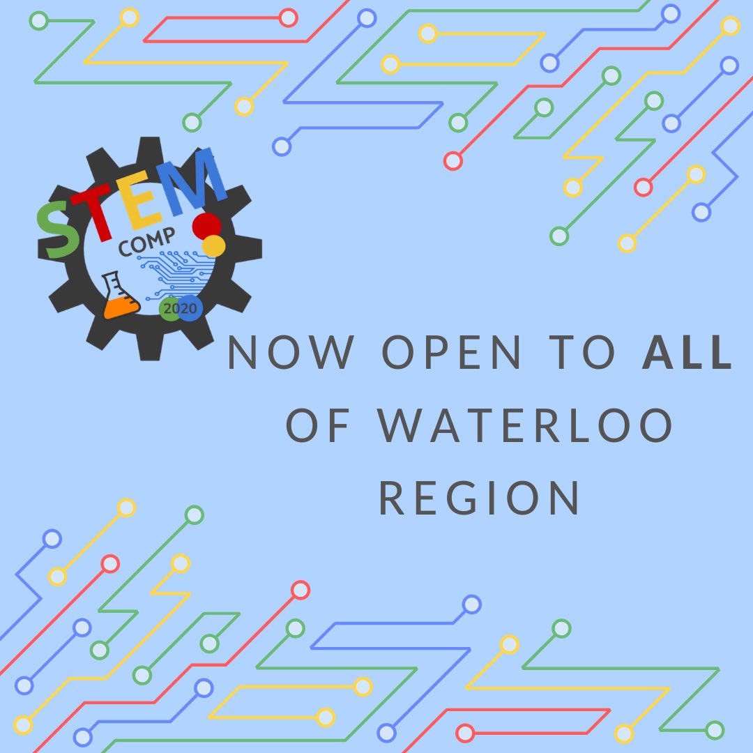 2020_STEMComp's tweet photo. STEMComp is now officially open to all of Waterloo Region! Be sure to register on June 1st and for more information check out https://t.co/N6KqjxtVvB @SJAMHighlanders @wrdsb https://t.co/f1KOboJGoL