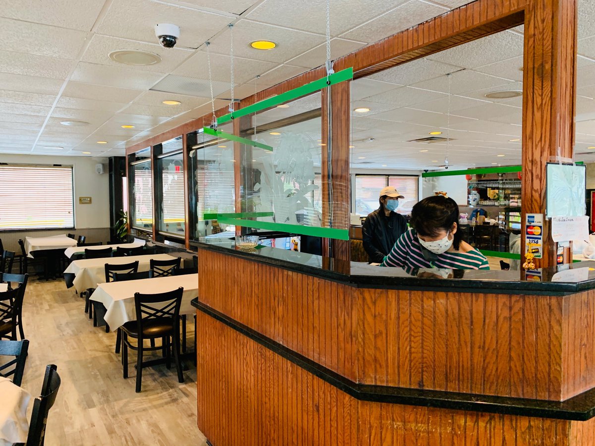 asiatowncle's tweet photo. Behind the scenes from IG live with @basheerj talking racism and solidarity ๐ Check it out https://t.co/VPdNitCry5. Peep their brand new floors and protection barriers! Also, Siam Cafe is open for dining in and takeout! (216) 361-2323, 3961 St. Clair Ave #takeouttuesdaycle https://t.co/UbIfZc5dXR