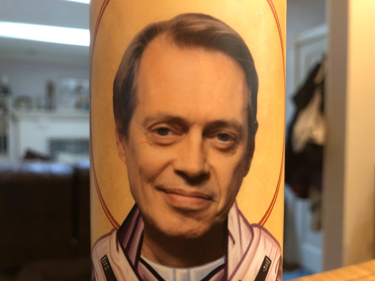 Here’s a candle that Nancy ordered with Steve Buscemi‘s face on it.