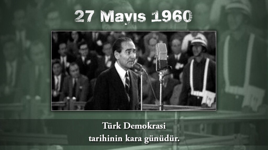ebrusaracoglu's tweet image. #27Mayıs Mayıs 1960
Halkın iradesinin idam edildiği tarihtir. 
Şehit Adnan MENDERES, Fatin Rüştü ZORLU ve Hasan POLATKAN&apos; a  Allah&apos;tan rahmet dilerim.  
Mekanlarının cennet olsun..
