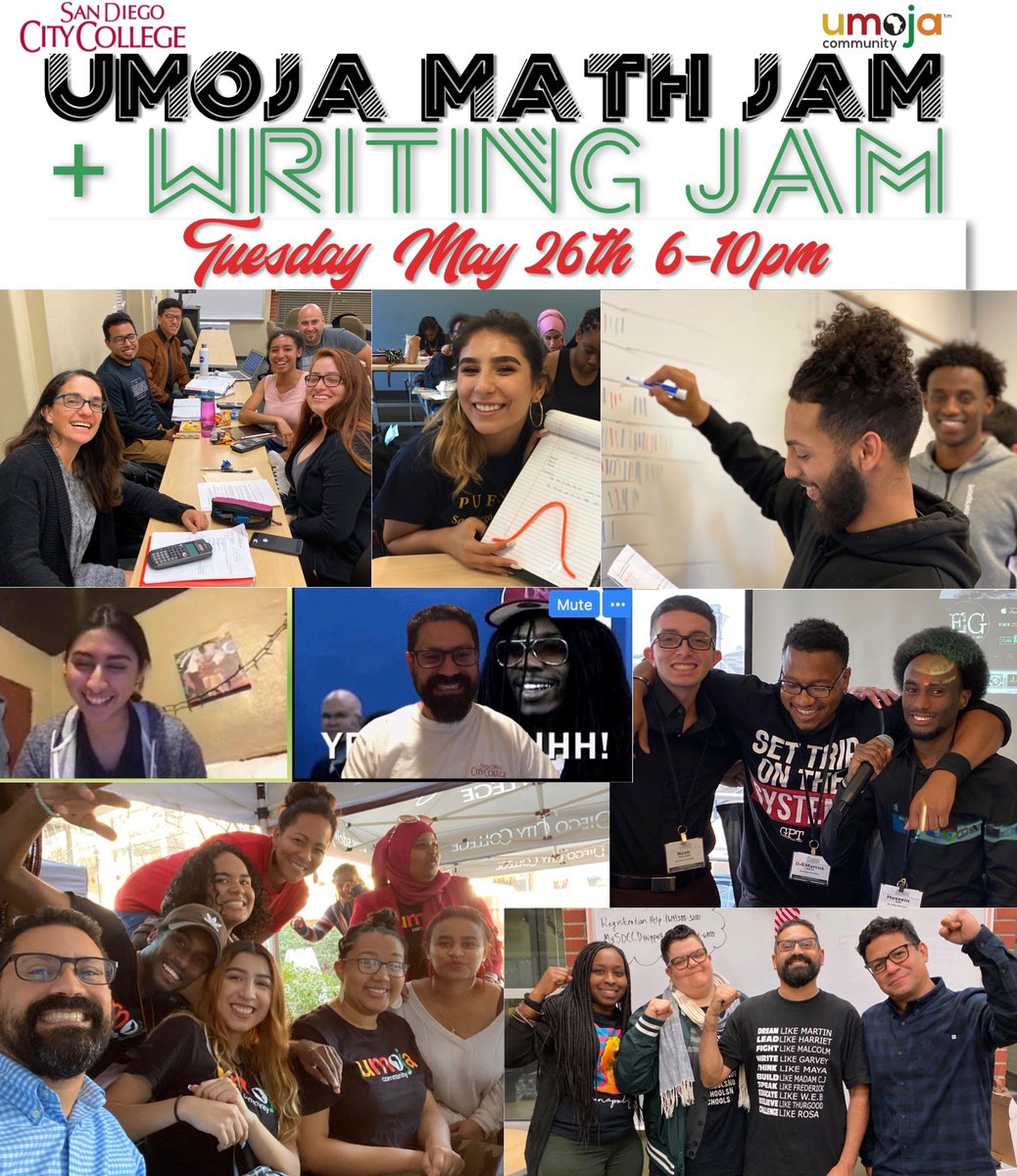Join us tonight for the Umoja Math Jam!!! We study together, succeed together, graduate together!!! #SDCC #cityproud #sdcity